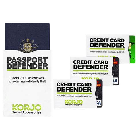 korjo credit card and passport rfid defenders|korjo rfid card defender.